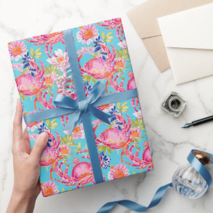 Papel De Presente Padrão de Caranguejos da Praia da Papoila