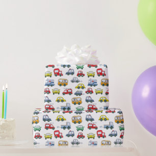 Papel De Presente Padrão de Carros