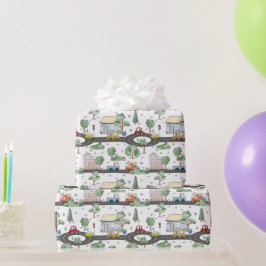 Papel De Presente Padrão de Carros