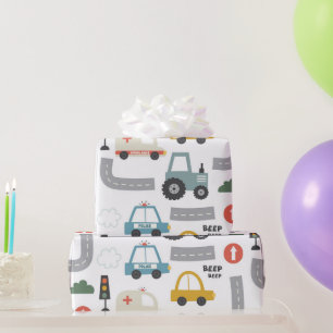Papel De Presente Padrão de carros para crianças