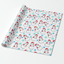 Papel De Presente Padrão de Cartoon Bonito Snowmen