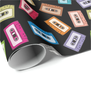 Papel De Presente Padrão de Cassetes de Áudio