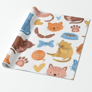 Papel De Presente Padrão de Cat