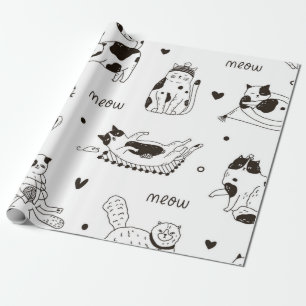Papel De Presente Padrão de Cat