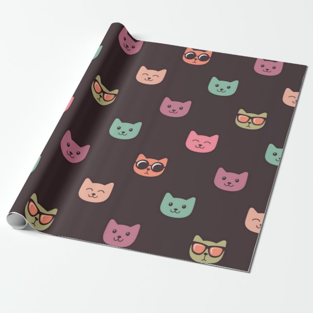 Papel De Presente Padrão de Cat (Desenrolado)