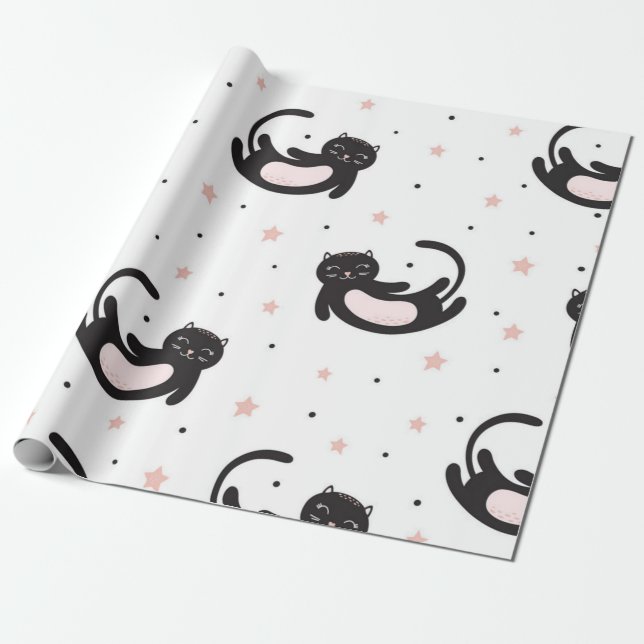 Papel De Presente Padrão de Cat (Desenrolado)