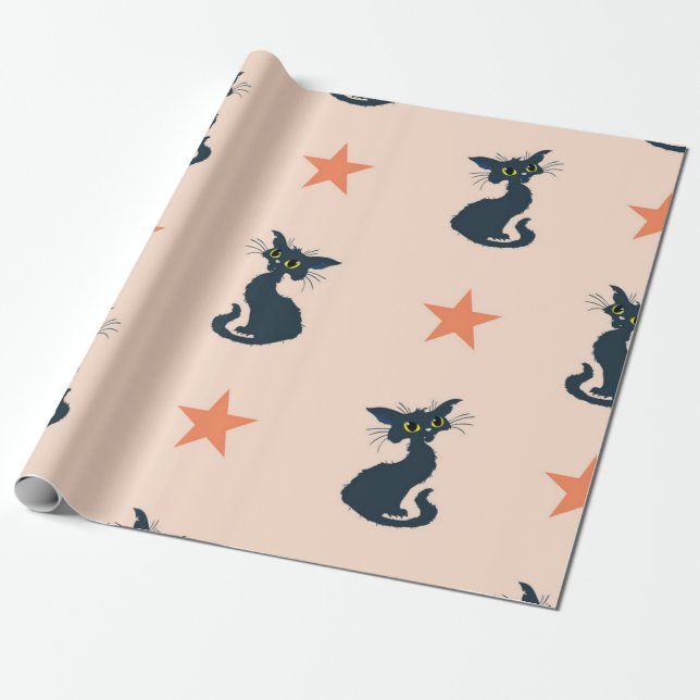 Papel De Presente Padrão de Cat (Desenrolado)