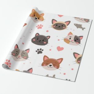 Papel De Presente Padrão de Cat