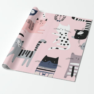 Papel De Presente Padrão de Cat
