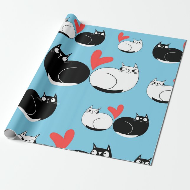Papel De Presente Padrão de Cat (Desenrolado)