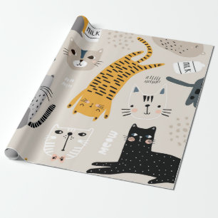 Papel De Presente Padrão de Cat