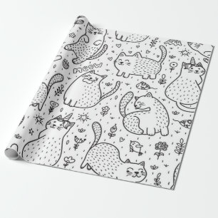Papel De Presente Padrão de Cat