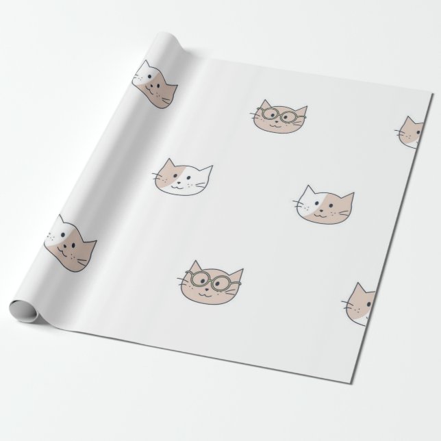 Papel De Presente Padrão de Cat (Desenrolado)