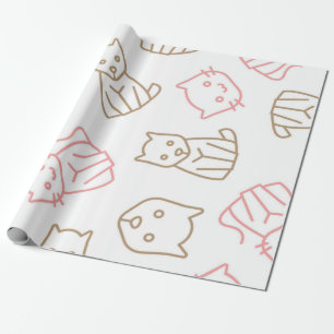 Papel De Presente Padrão de Cat