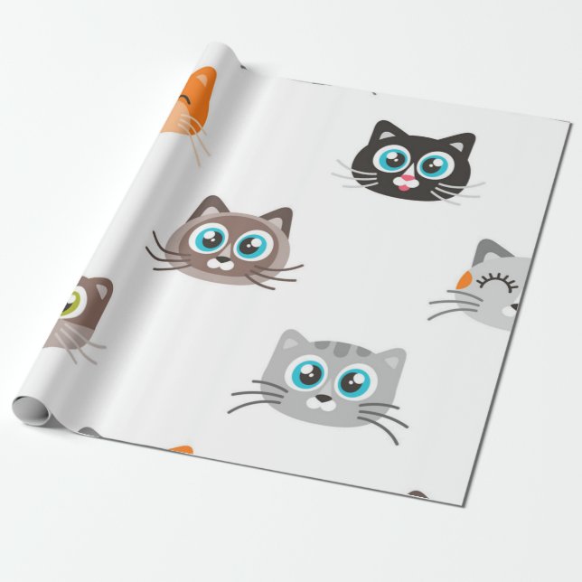 Papel De Presente Padrão de Cat (Desenrolado)