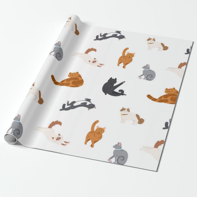 Papel De Presente Padrão de Cat (Desenrolado)