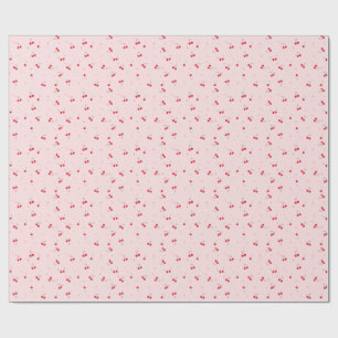 Papel De Presente Padrão de Cereja Fofa Sem Costura Estética Rosa
