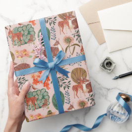 Papel De Presente padrão de cervo da floresta