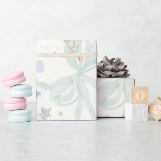 Papel De Presente Padrão de Chá de Bebê Confete Pastel | Bl Rosa Sua (Chá de bebê)