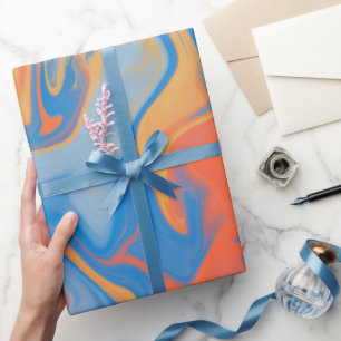 PAPEL DE PRESENTE PADRÃO DE CHANCES AZUIS COLORIDOS