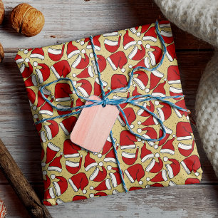 Papel De Presente Padrão de chapéu de vintagem amarelo-pomo-cônico