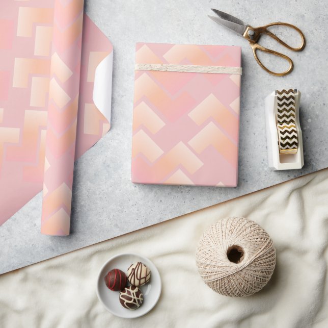 Papel De Presente Padrão de Chevron em Pastel Suave (Artesanato)
