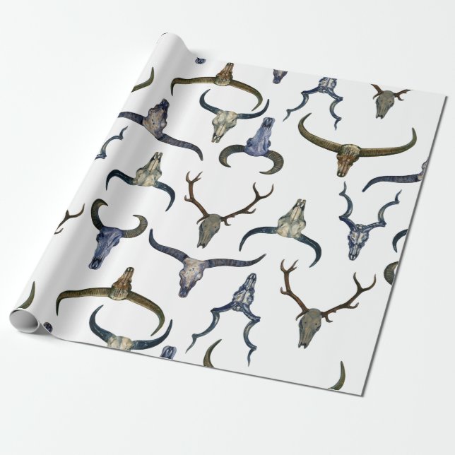 Papel De Presente Padrão de Chifre de Veado (Desenrolado)