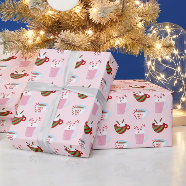 Papel De Presente Padrão de Chocolate Quente de Natal (Feriados)