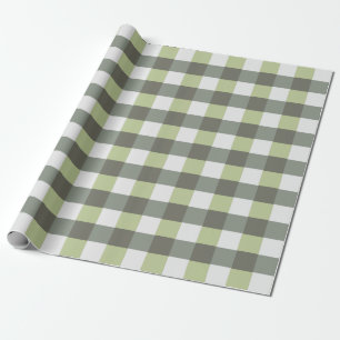 Papel De Presente Padrão de Cinza Verde Tecido Gráfico