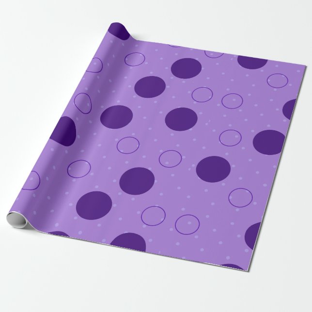 Papel De Presente Padrão de Círculo Roxo Único, Presente Moderno (Desenrolado)