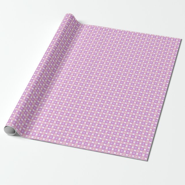 Papel De Presente Padrão de círculos rosa e roxo (Desenrolado)