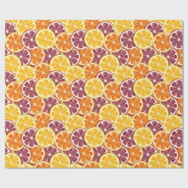 Papel De Presente Padrão de citrinos  (Aberto)
