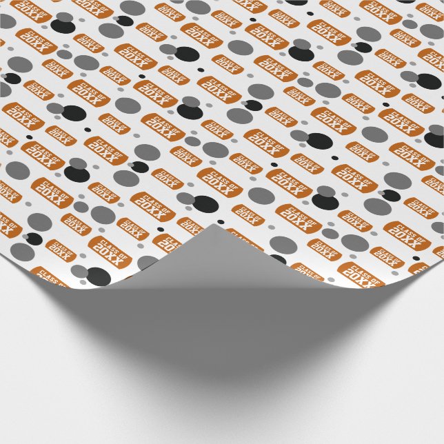 Papel De Presente Padrão de "Classe de" Cachorro e Pontos Laranja Qu (Ponta)