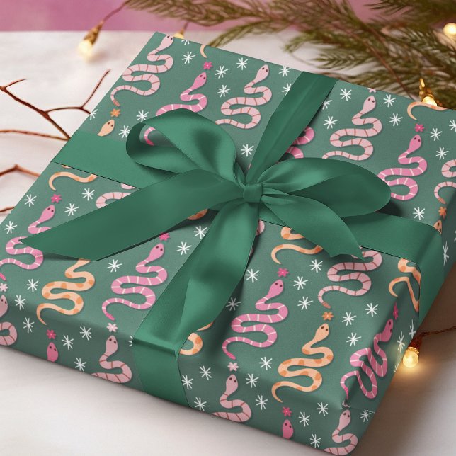 Papel De Presente Padrão de Cobras do Deserto de Cowgirl Ocidental (Criador carregado)