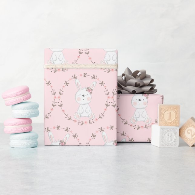 Papel De Presente Padrão de Coelhinho Bebê Chás de Bebê (Chá de bebê)
