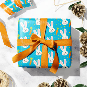 Papel De Presente Padrão de coelhinho de Felz pascoa bonito com nome