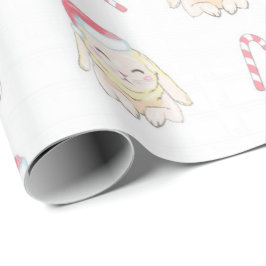 Papel De Presente Padrão de coelho de Natal