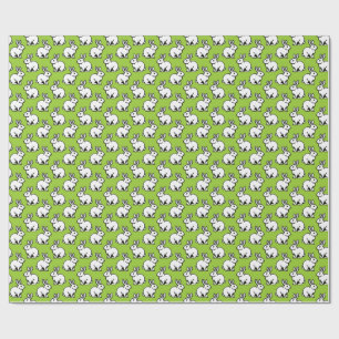 Papel De Presente Padrão de coelhos - Preto e Branco com Grn marcian