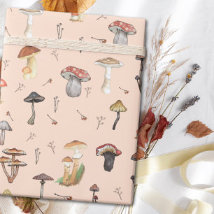 Papel De Presente Padrão de Cogumelo