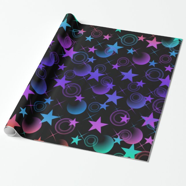 Papel De Presente Padrão de Coisas do Stars 'n (Desenrolado)