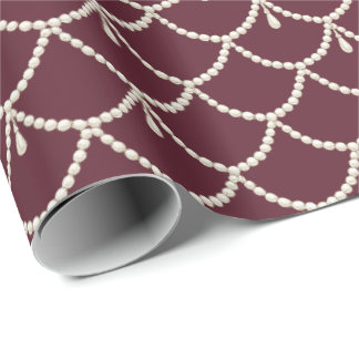 Papel De Presente Padrão de Colar de Pérolas de Luxo | Pérola de Mar