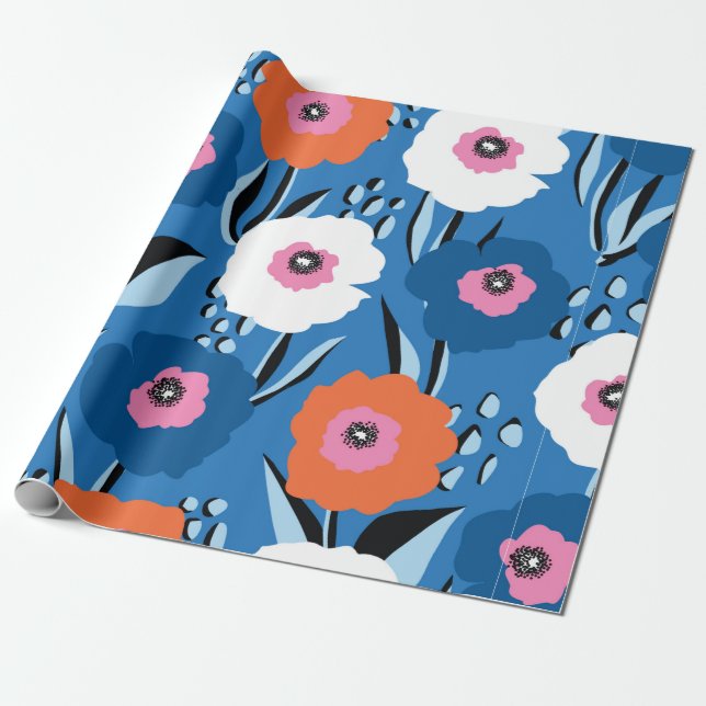 Papel De Presente Padrão de colheita sem costura grande vermelho bra (Desenrolado)