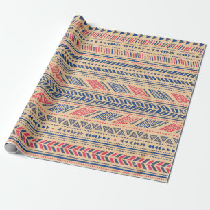 Papel De Presente Padrão de colheita tribal étnica sem descontinuida