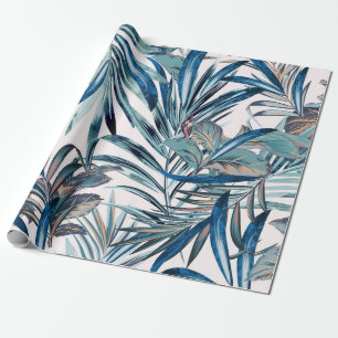 Papel De Presente Padrão de colheita tropical de moda floral com pal