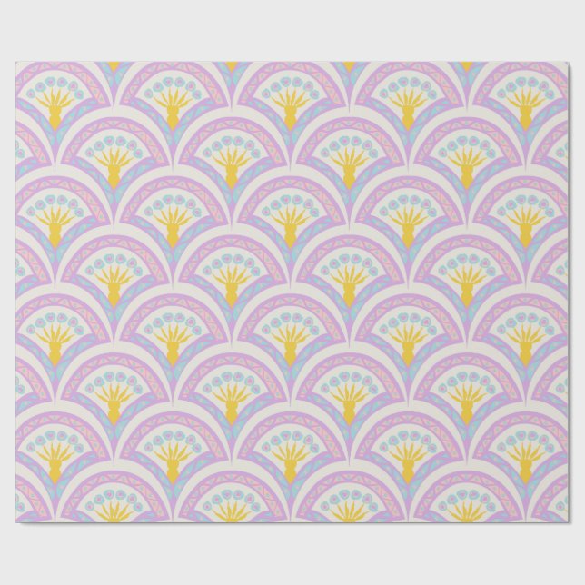 Papel De Presente padrão de concha em cores pastel (Aberto)