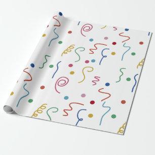 Papel De Presente Padrão de Confetes de Festa Coloridos