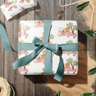 Papel De Presente Padrão de Conselho de Surf de vamos para surfar no