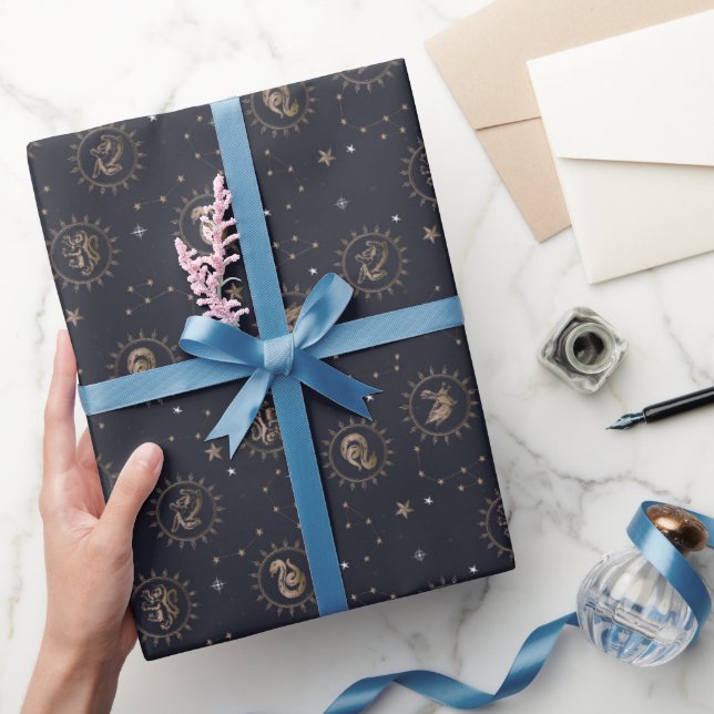 Papel De Presente Padrão de Constelação das Cristas das Casas de Hog (Presentear)
