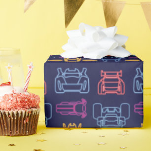 Papel De Presente Padrão de Contorno de Leitura Neon BatWheels™