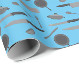 Papel De Presente Padrão de Cookery School Graduation Kitchen